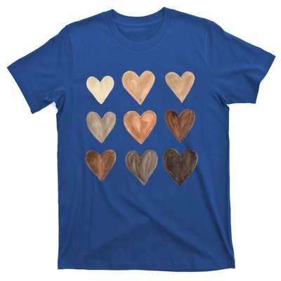 Diversity Heart Skin Tones Black Pride Melanin Kindness Gift Funny Gift T-Shirt