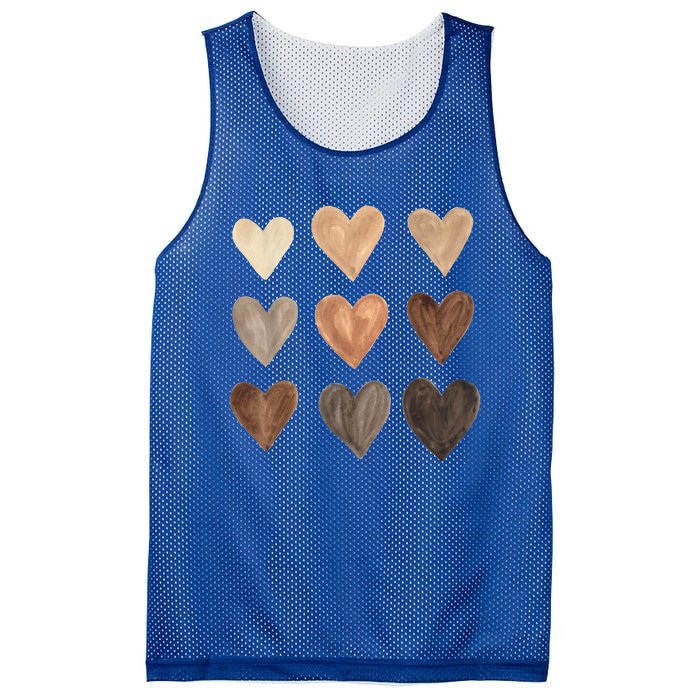 Diversity Heart Skin Tones Black Pride Melanin Kindness Gift Funny Gift Mesh Reversible Basketball Jersey Tank