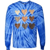 Diversity Heart Skin Tones Black Pride Melanin Kindness Gift Funny Gift Tie-Dye Long Sleeve Shirt