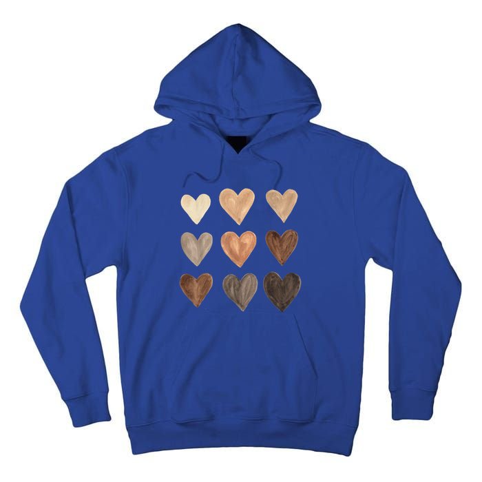 Diversity Heart Skin Tones Black Pride Melanin Kindness Gift Funny Gift Tall Hoodie