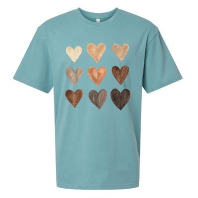 Diversity Heart Skin Tones Black Pride Melanin Kindness Gift Funny Gift Sueded Cloud Jersey T-Shirt