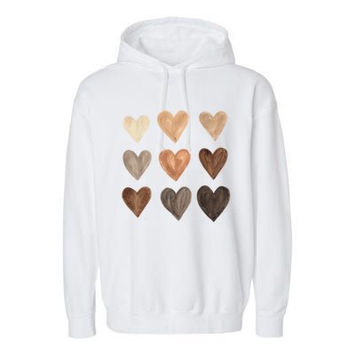 Diversity Heart Skin Tones Black Pride Melanin Kindness Gift Funny Gift Garment-Dyed Fleece Hoodie