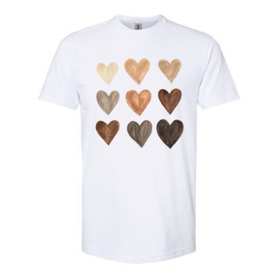 Diversity Heart Skin Tones Black Pride Melanin Kindness Gift Funny Gift Softstyle CVC T-Shirt