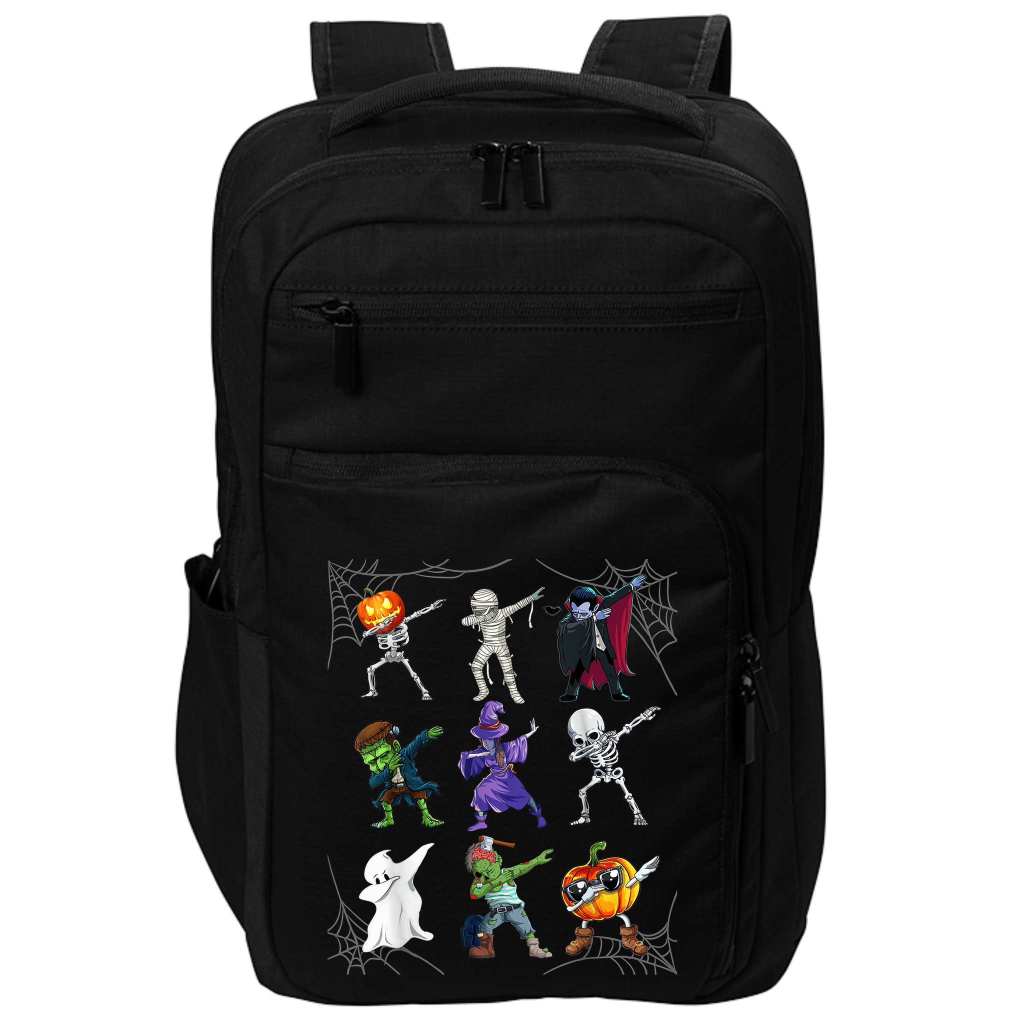 Dabbing Halloween Skeleton Zombie Scary Pumpkin Mummy Impact Tech Backpack