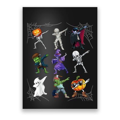Dabbing Halloween Skeleton Zombie Scary Pumpkin Mummy Poster