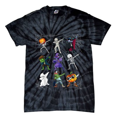 Dabbing Halloween Skeleton Zombie Scary Pumpkin Mummy Tie-Dye T-Shirt