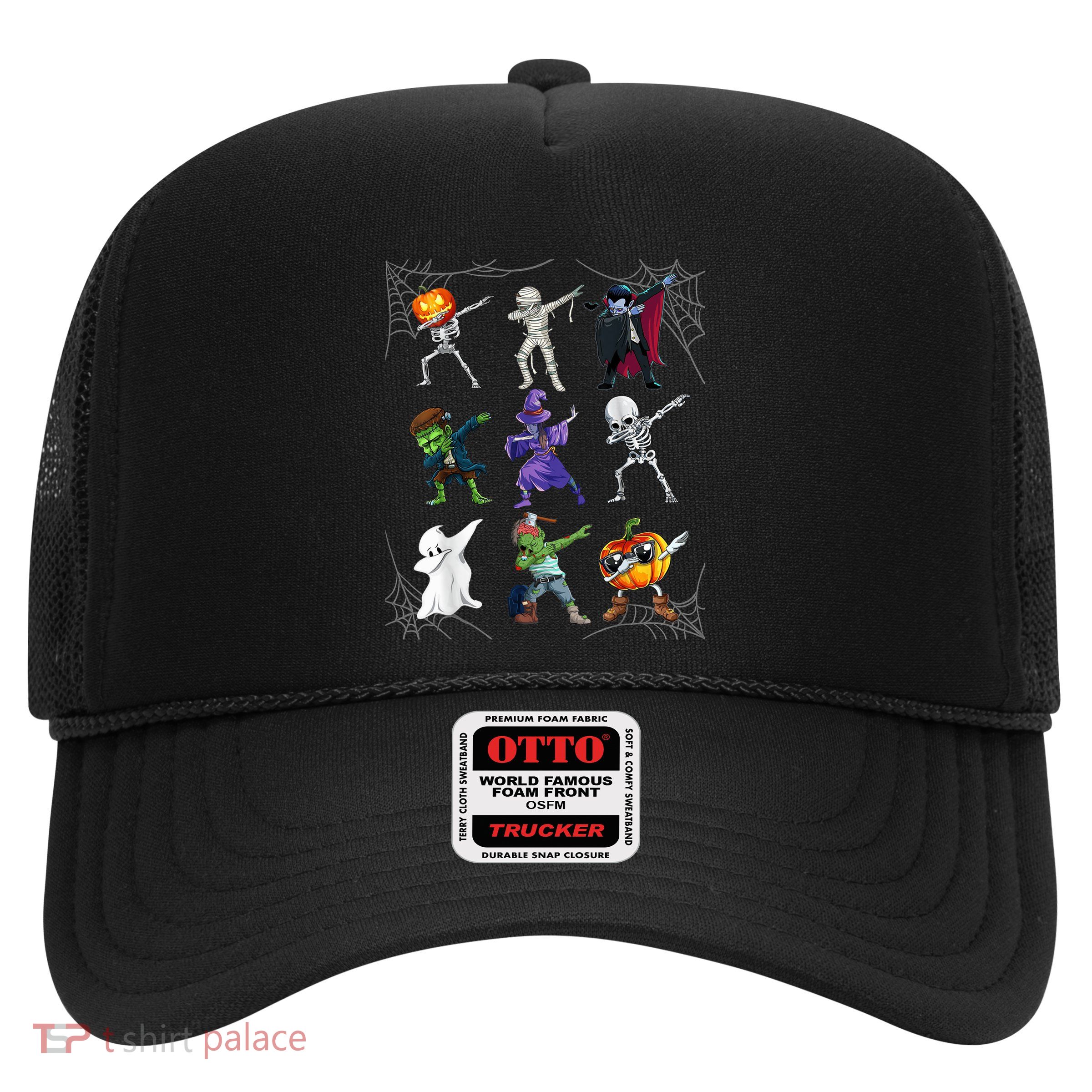Dabbing Halloween Skeleton Zombie Scary Pumpkin Mummy Trucker Hat