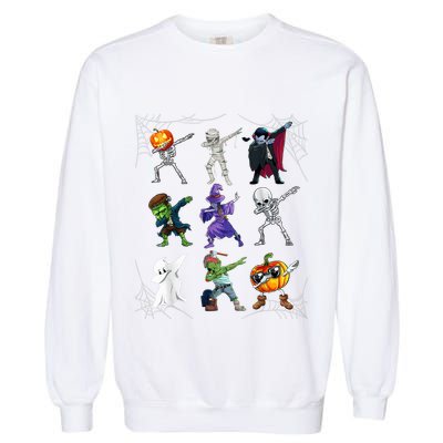 Dabbing Halloween Skeleton Zombie Scary Pumpkin Mummy Garment-Dyed Sweatshirt