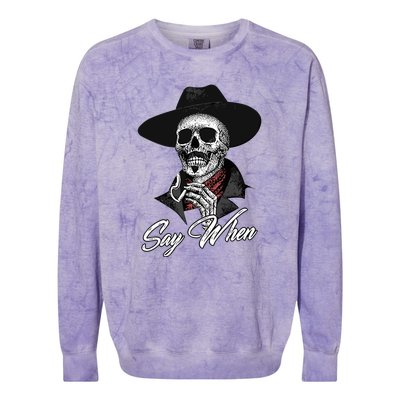 Doc Holiday Say When Skull Colorblast Crewneck Sweatshirt