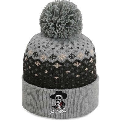 Doc Holiday Say When Skull The Baniff Cuffed Pom Beanie