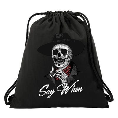 Doc Holiday Say When Skull Drawstring Bag