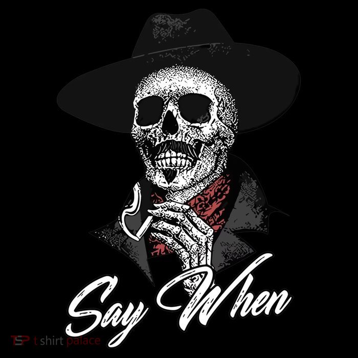 Doc Holiday Say When Skull Drawstring Bag
