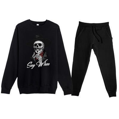 Doc Holiday Say When Skull Premium Crewneck Sweatsuit Set