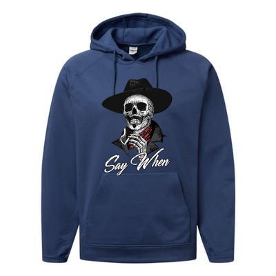 Doc Holiday Say When Skull Performance Fleece Hoodie