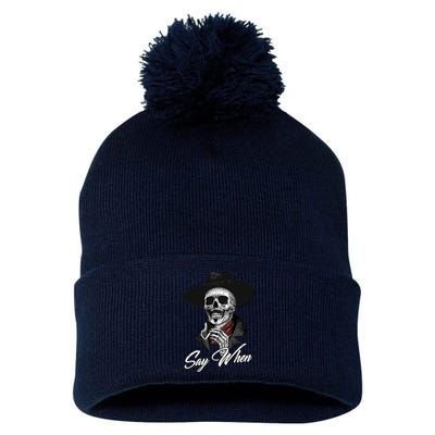 Doc Holiday Say When Skull Pom Pom 12in Knit Beanie