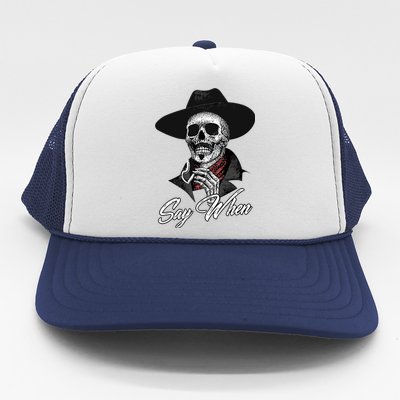 Doc Holiday Say When Skull Trucker Hat