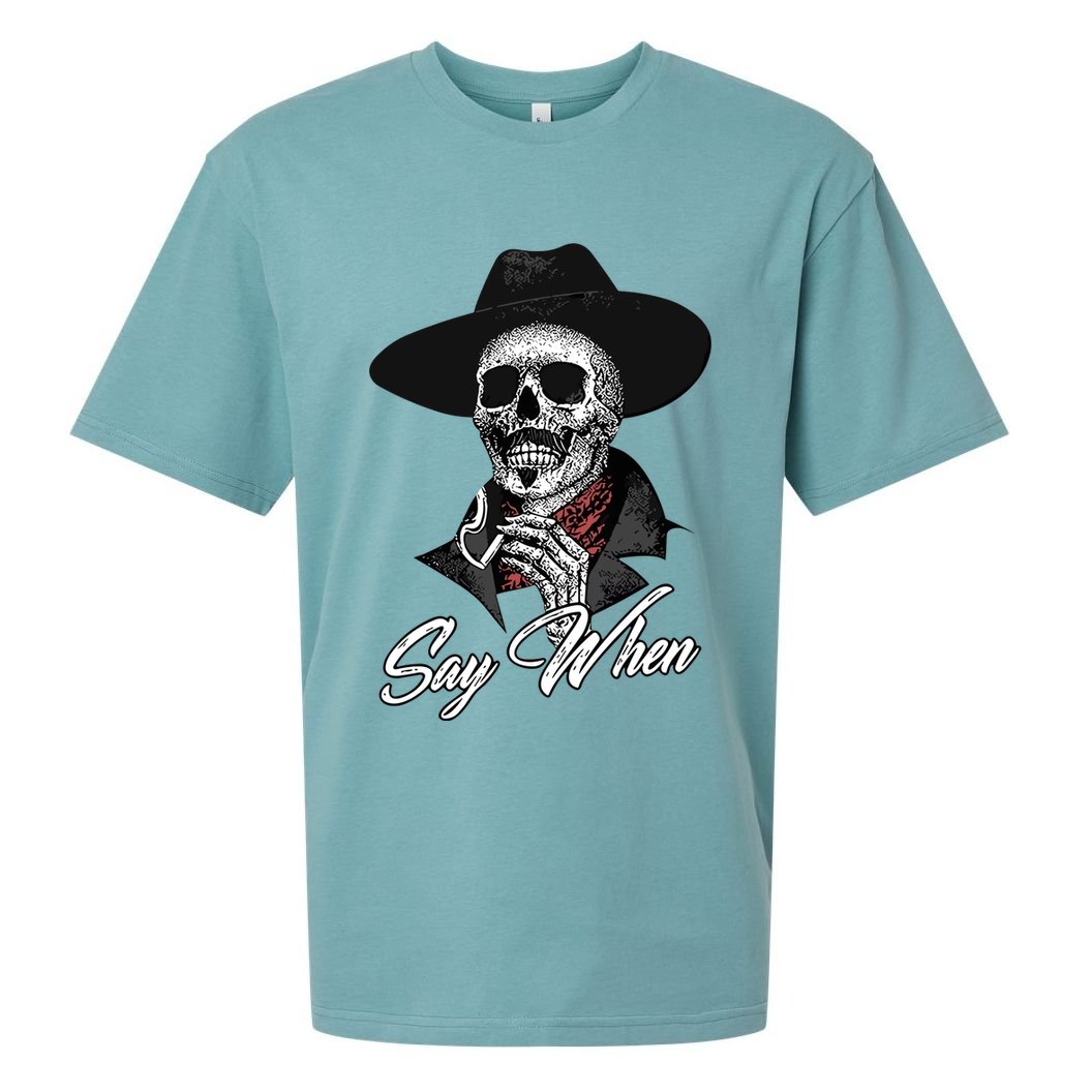 Doc Holiday Say When Skull Sueded Cloud Jersey T-Shirt