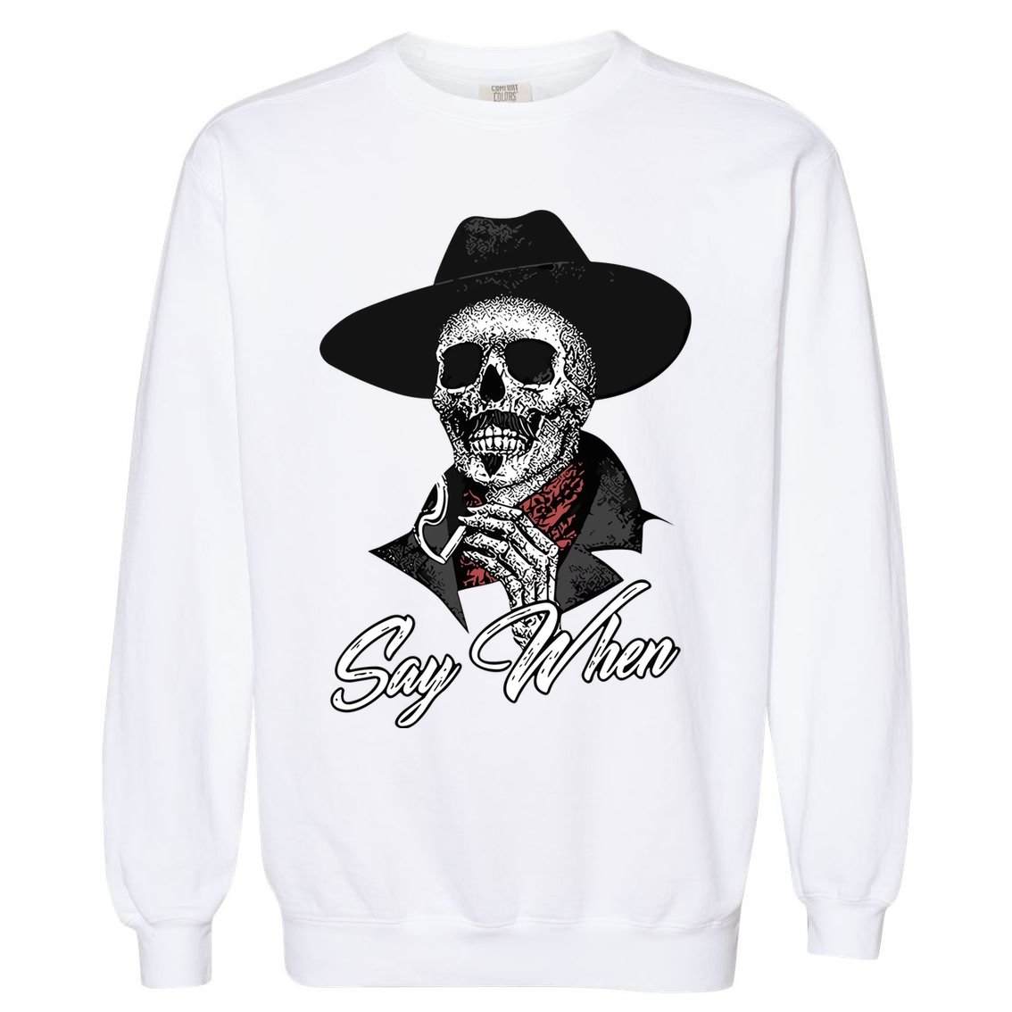 Doc Holiday Say When Skull Garment-Dyed Sweatshirt