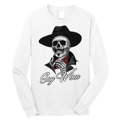 Doc Holiday Say When Skull Long Sleeve Shirt