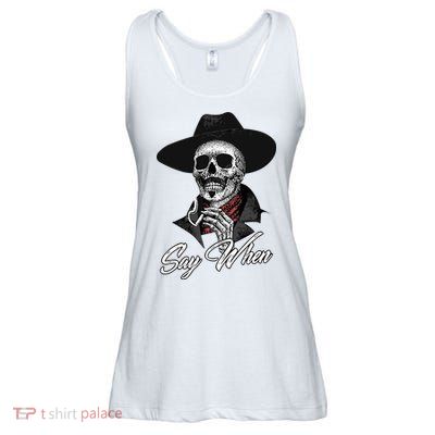 Doc Holiday Say When Skull Ladies Essential Flowy Tank