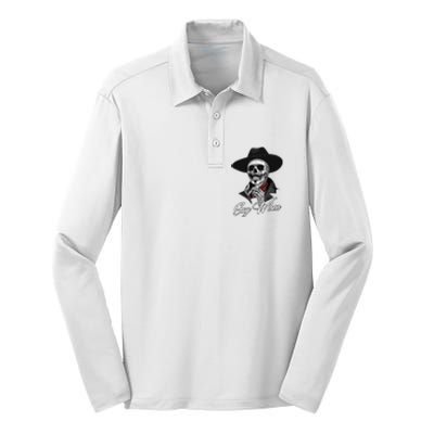 Doc Holiday Say When Skull Silk Touch Performance Long Sleeve Polo