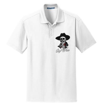 Doc Holiday Say When Skull Dry Zone Grid Polo