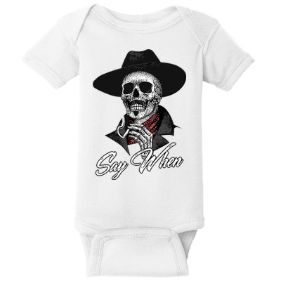 Doc Holiday Say When Skull Baby Bodysuit