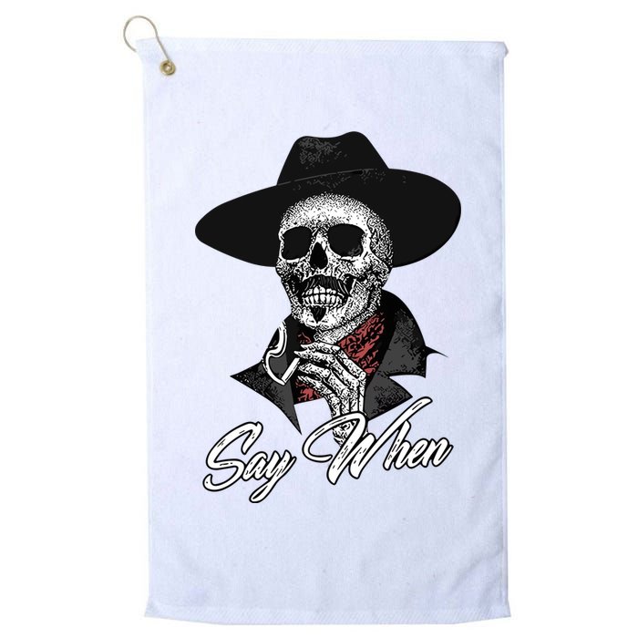 Doc Holiday Say When Skull Golf Towel