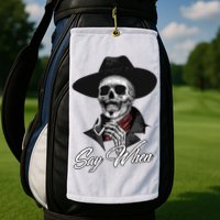 Doc Holiday Say When Skull Golf Towel