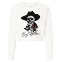 Doc Holiday Say When Skull Cropped Pullover Crew