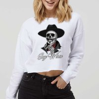 Doc Holiday Say When Skull Cropped Pullover Crew