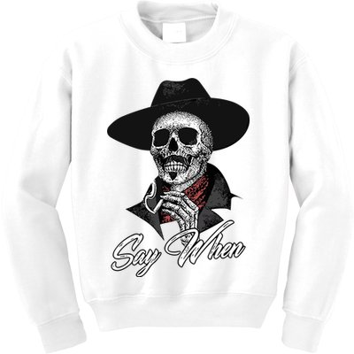 Doc Holiday Say When Skull Kids Sweatshirt