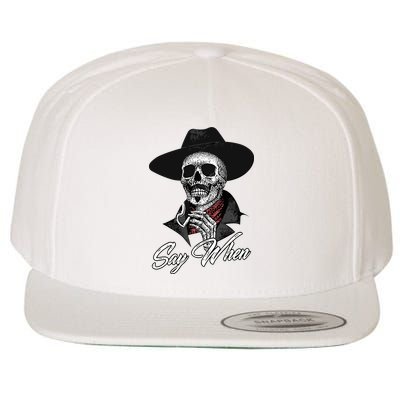 Doc Holiday Say When Skull Wool Snapback Cap