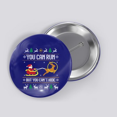 Deer Hunting Santa Claus Hunter Hunt Ugly Christmas Sweater Gift Button
