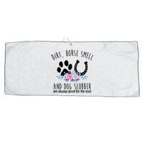 Dirt Horse Smell And Dog Slobber Are Always Good For The Soul Large Microfiber Waffle Golf Towel