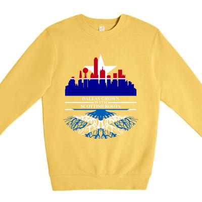 Dallas Half Scottish Roots Dallasite Texas Dallas Scotland F Gift Premium Crewneck Sweatshirt