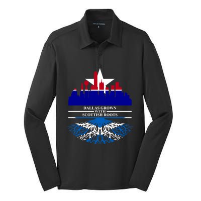 Dallas Half Scottish Roots Dallasite Texas Dallas Scotland F Gift Silk Touch Performance Long Sleeve Polo