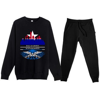 Dallas Half Scottish Roots Dallasite Texas Dallas Scotland F Gift Premium Crewneck Sweatsuit Set