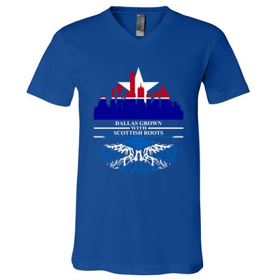 Dallas Half Scottish Roots Dallasite Texas Dallas Scotland F Gift V-Neck T-Shirt