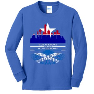 Dallas Half Scottish Roots Dallasite Texas Dallas Scotland F Gift Kids Long Sleeve Shirt