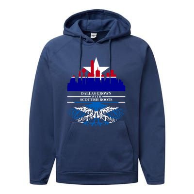 Dallas Half Scottish Roots Dallasite Texas Dallas Scotland F Gift Performance Fleece Hoodie