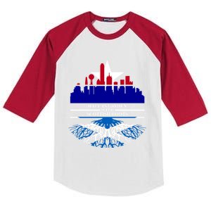 Dallas Half Scottish Roots Dallasite Texas Dallas Scotland F Gift Kids Colorblock Raglan Jersey