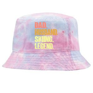 Dad Husband Skiing Legend Funny Gift Snow Sport Funny Dad Ski Skiing Gift Tie-Dyed Bucket Hat