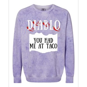 Diablo Hot Sauce Packet Group Costume Colorblast Crewneck Sweatshirt