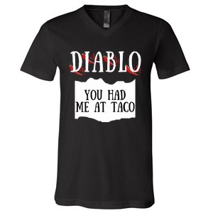 Diablo Hot Sauce Packet Group Costume V-Neck T-Shirt