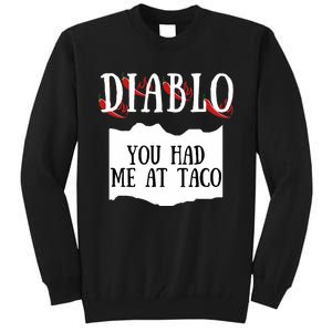 Diablo Hot Sauce Packet Group Costume Tall Sweatshirt