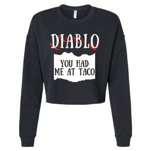 Diablo Hot Sauce Packet Group Costume Cropped Pullover Crew