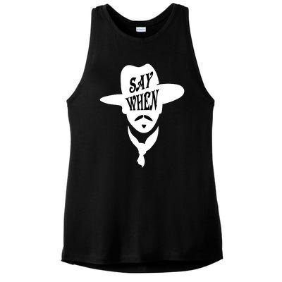 Doc Holliday Say When Ladies PosiCharge Tri-Blend Wicking Tank