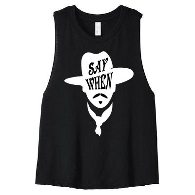 Doc Holliday Say When Women's Racerback Cropped Tank