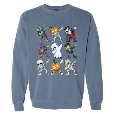 Dabbing Halloween Skeleton Zombie Scary Pumpkin Mummy Garment-Dyed Sweatshirt